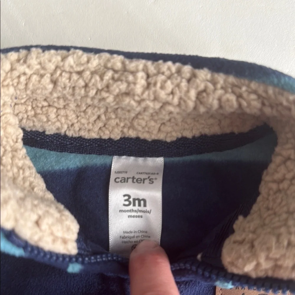 Carter’s Striped Blue Zip Up Vest 3 Months